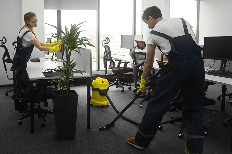 Full Shot of People Cleaning an Office - Freepik